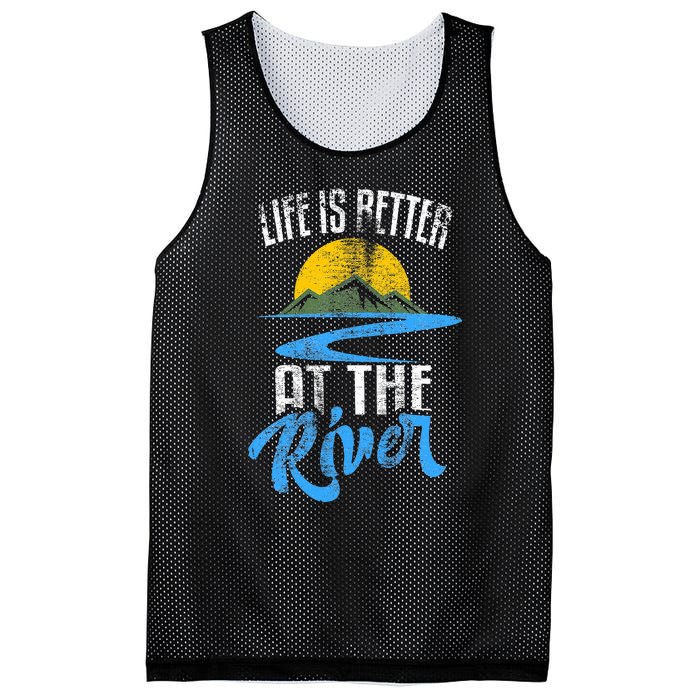 Life Is Better At The River Nature Lover Camping Gift Mesh Reversible Basketball Jersey Tank