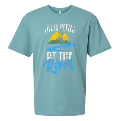 Life Is Better At The River Nature Lover Camping Gift Sueded Cloud Jersey T-Shirt