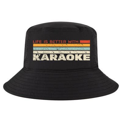 Life Is Better With Karaoke Vintage Microphone Music Singer Cool Comfort Performance Bucket Hat