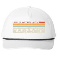 Life Is Better With Karaoke Vintage Microphone Music Singer Snapback Five-Panel Rope Hat