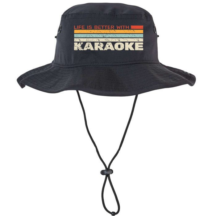 Life Is Better With Karaoke Vintage Microphone Music Singer Legacy Cool Fit Booney Bucket Hat