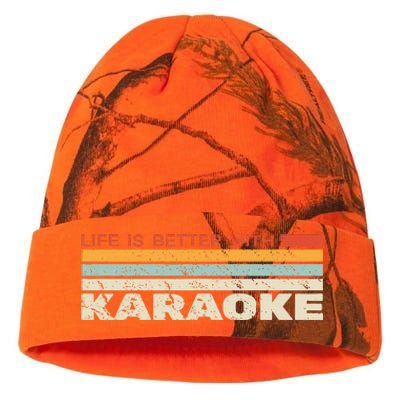 Life Is Better With Karaoke Vintage Microphone Music Singer Kati Licensed 12" Camo Beanie