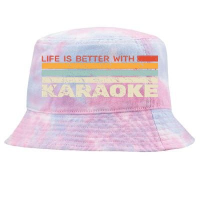 Life Is Better With Karaoke Vintage Microphone Music Singer Tie-Dyed Bucket Hat