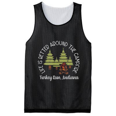 Life Is Better Around The Campfire Turkey Run State Park Mesh Reversible Basketball Jersey Tank