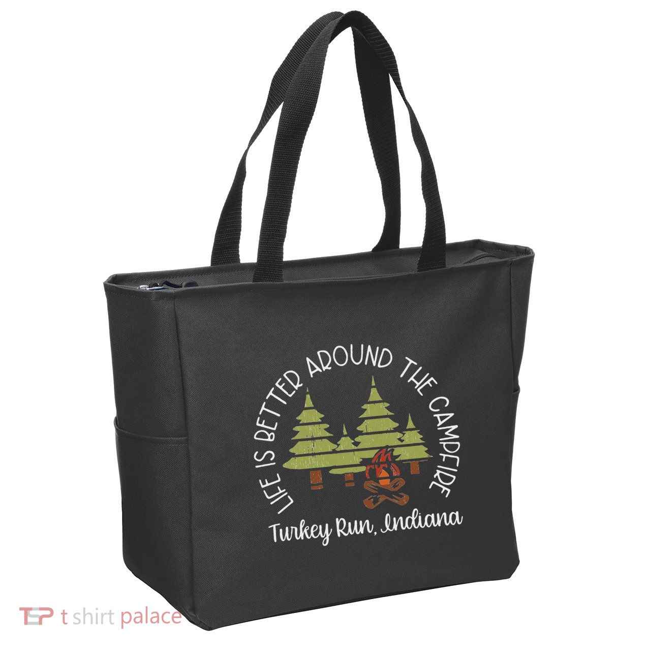 Life Is Better Around The Campfire Turkey Run State Park Zip Tote Bag