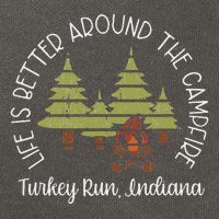 Life Is Better Around The Campfire Turkey Run State Park Cotton Canvas Backpack