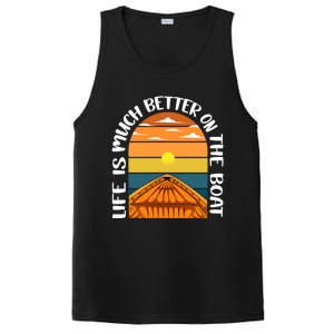 Life Is Better On A Boat Captain Boater Boating Retro Gift PosiCharge Competitor Tank