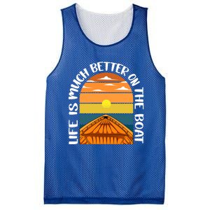 Life Is Better On A Boat Captain Boater Boating Retro Gift Mesh Reversible Basketball Jersey Tank