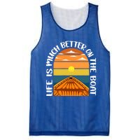 Life Is Better On A Boat Captain Boater Boating Retro Gift Mesh Reversible Basketball Jersey Tank