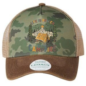 Life Is Better By The Campfire Camping Legacy Tie Dye Trucker Hat