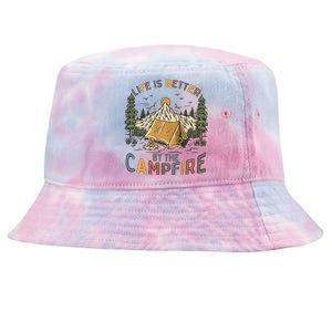 Life Is Better By The Campfire Camping Tie-Dyed Bucket Hat