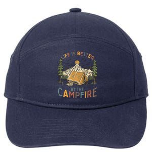 Life Is Better By The Campfire Camping 7-Panel Snapback Hat