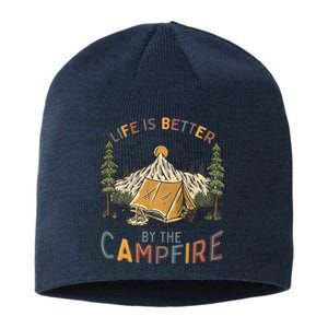 Life Is Better By The Campfire Camping Sustainable Beanie