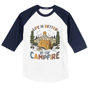 Life Is Better By The Campfire Camping Baseball Sleeve Shirt