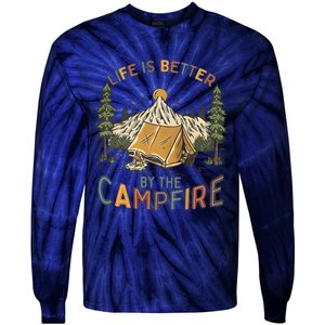 Life Is Better By The Campfire Camping Tie-Dye Long Sleeve Shirt