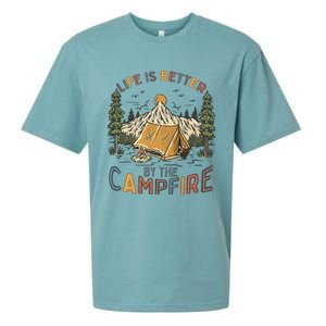 Life Is Better By The Campfire Camping Sueded Cloud Jersey T-Shirt