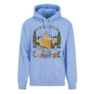 Life Is Better By The Campfire Camping Unisex Surf Hoodie