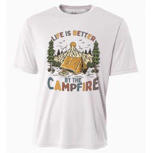 Life Is Better By The Campfire Camping Cooling Performance Crew T-Shirt