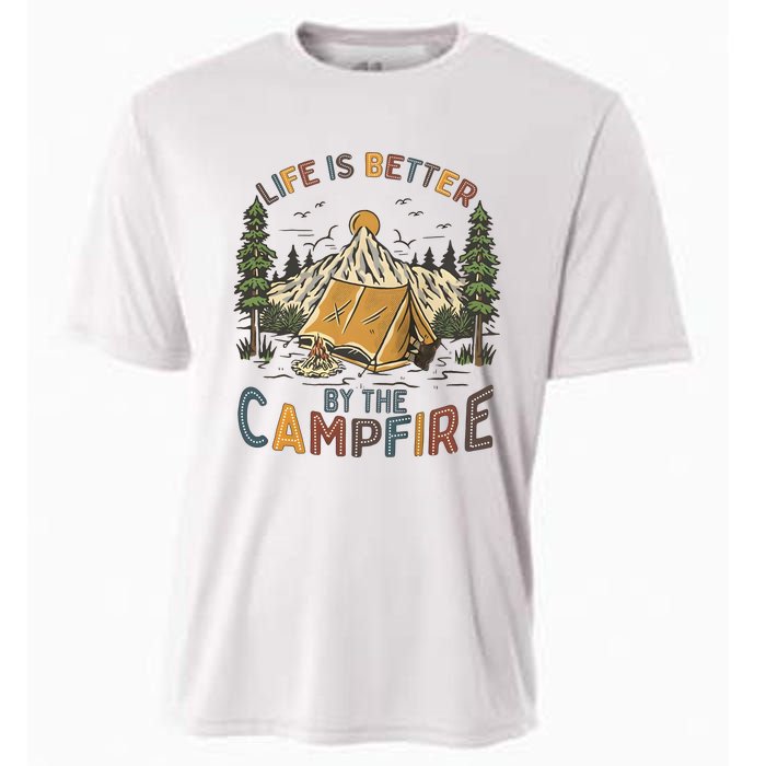 Life Is Better By The Campfire Camping Cooling Performance Crew T-Shirt