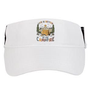 Life Is Better By The Campfire Camping Adult Drive Performance Visor