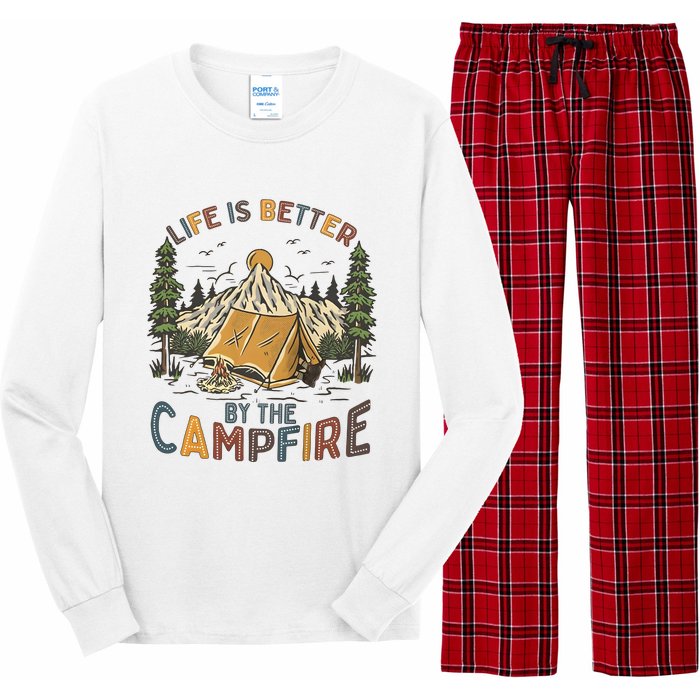 Life Is Better By The Campfire Camping Long Sleeve Pajama Set