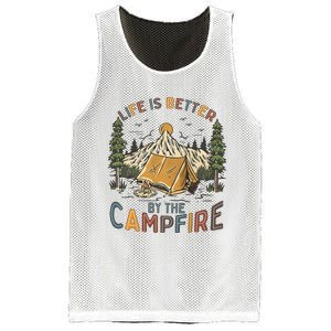 Life Is Better By The Campfire Camping Mesh Reversible Basketball Jersey Tank