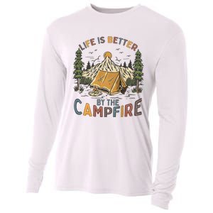 Life Is Better By The Campfire Camping Cooling Performance Long Sleeve Crew