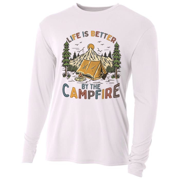 Life Is Better By The Campfire Camping Cooling Performance Long Sleeve Crew