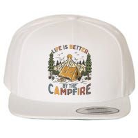 Life Is Better By The Campfire Camping Wool Snapback Cap