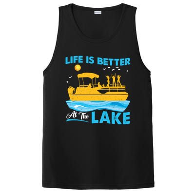 Life Is Better At The Lake Funny Pontoon Boat Pontoon Lovers Gift PosiCharge Competitor Tank