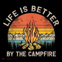 Life Is Better By The Campfire Camping Campfire Tall T-Shirt