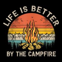 Life Is Better By The Campfire Camping Campfire 7-Panel Snapback Hat