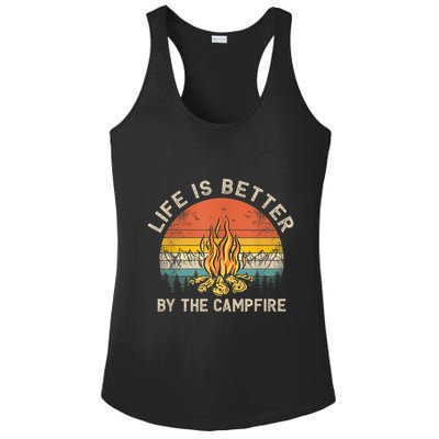Life Is Better By The Campfire Camping Campfire Ladies PosiCharge Competitor Racerback Tank