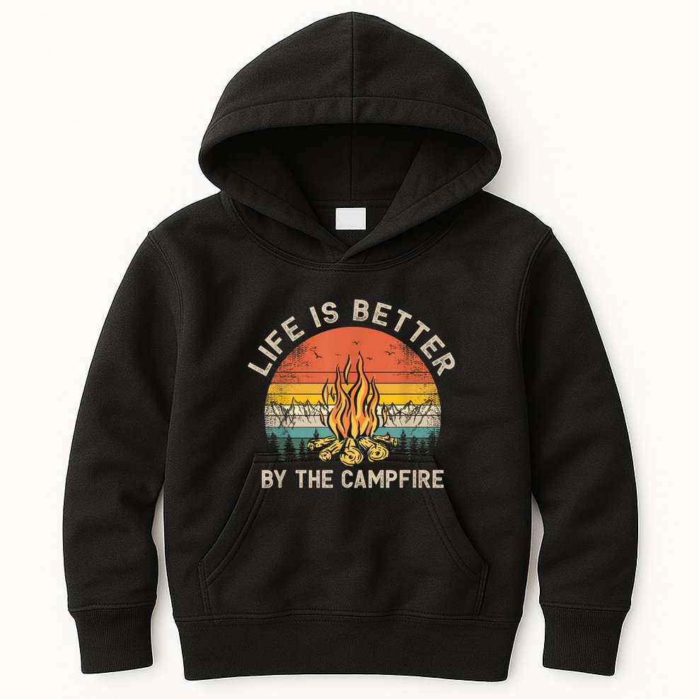Life Is Better By The Campfire Camping Campfire Kids Hoodie