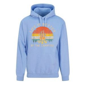 Life Is Better By The Campfire Camping Campfire Unisex Surf Hoodie