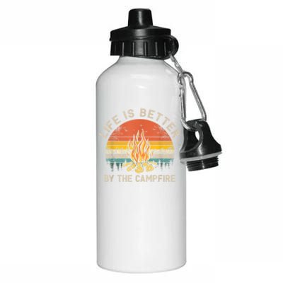 Life Is Better By The Campfire Camping Campfire Aluminum Water Bottle 