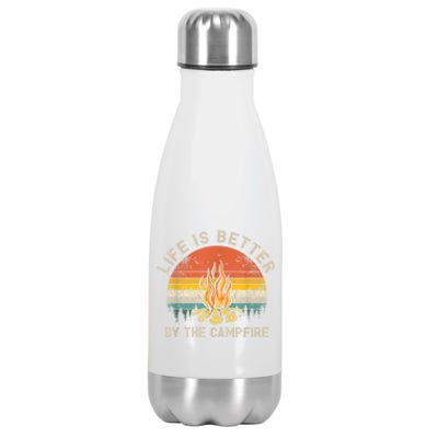 Life Is Better By The Campfire Camping Campfire Stainless Steel Insulated Water Bottle