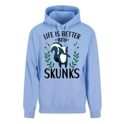 Life Is Better With Skunks Funny Fart Squirrel Animal Quote Cool Gift Unisex Surf Hoodie