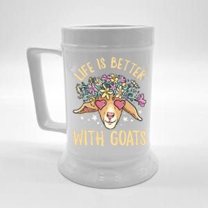 Life Is Better With Goats For Goat Whisperer Goat Gift Beer Stein