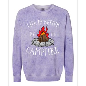 Life Is Better By The Campfire Scouts Camping Campfire Colorblast Crewneck Sweatshirt