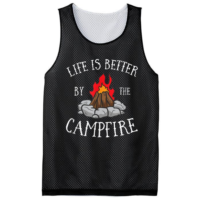 Life Is Better By The Campfire Scouts Camping Campfire Mesh Reversible Basketball Jersey Tank