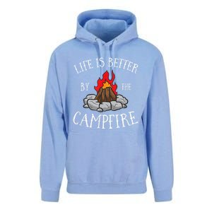 Life Is Better By The Campfire Scouts Camping Campfire Unisex Surf Hoodie