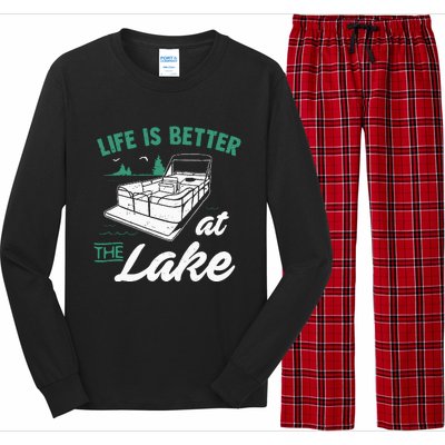 Life Is Better At The Lake Pontoon Boat Long Sleeve Pajama Set