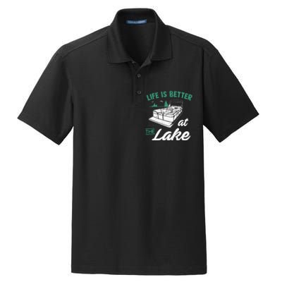 Life Is Better At The Lake Pontoon Boat Dry Zone Grid Polo