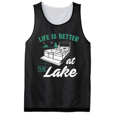 Life Is Better At The Lake Pontoon Boat Mesh Reversible Basketball Jersey Tank