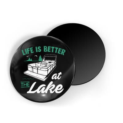 Life Is Better At The Lake Pontoon Boat Magnet