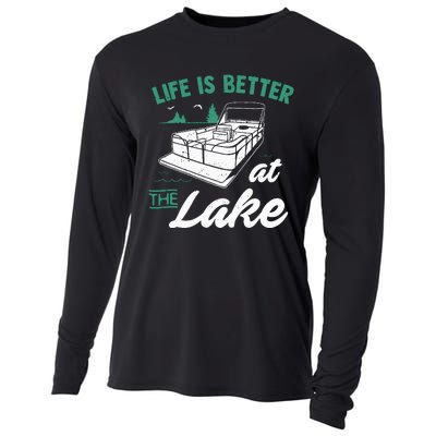 Life Is Better At The Lake Pontoon Boat Cooling Performance Long Sleeve Crew