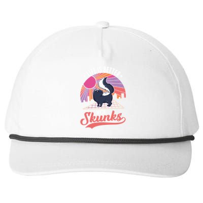 Life Is Better With Skunks Gift Snapback Five-Panel Rope Hat