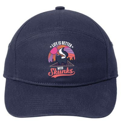 Life Is Better With Skunks Gift 7-Panel Snapback Hat