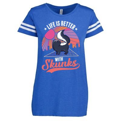 Life Is Better With Skunks Gift Enza Ladies Jersey Football T-Shirt